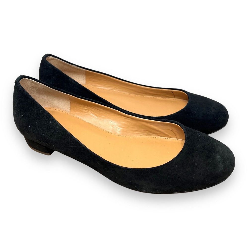 J. Crew Lily Black Suede Covered-Heel Flats Women’s 7